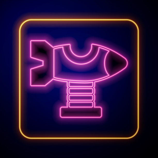 发光的霓虹灯秋千飞机上的操场图标图片下载