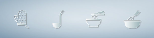 放入烤箱手套厨房勺亚洲面条图片下载