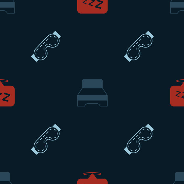 将睡意大床和眼罩无缝安装图片下载