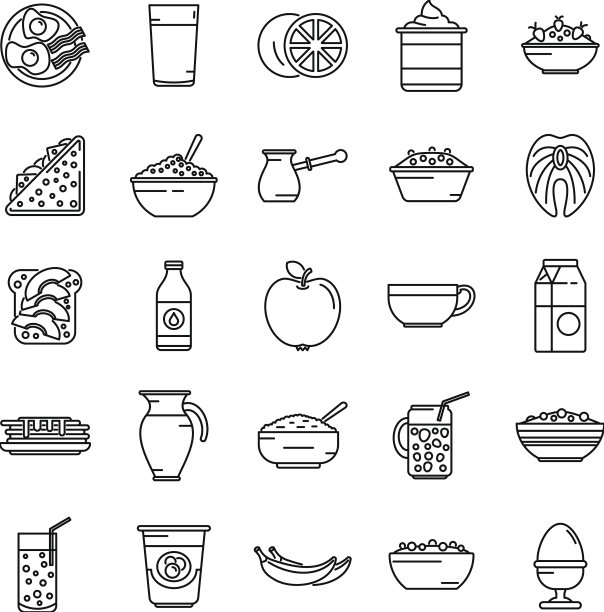 健康早餐图标设置大纲图片下载