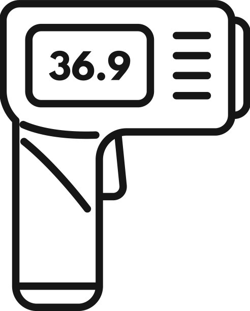 数字温度计枪轮廓图标图片下载