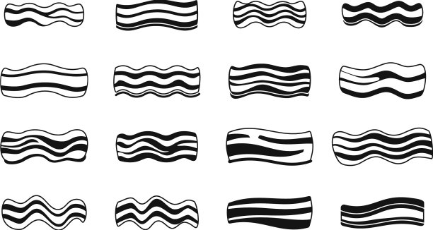 培根图标集简单满足食物图片下载