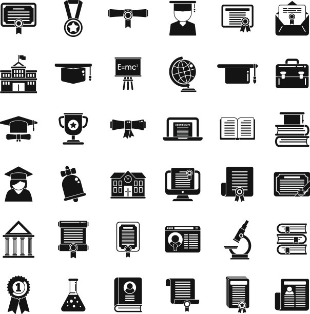 学术学士学位图标集图片下载
