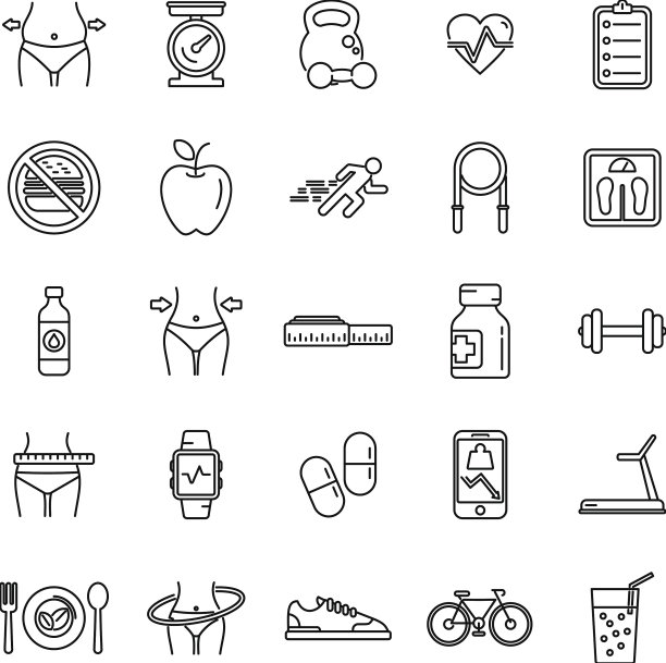 瘦身图标集概述减肥图片下载