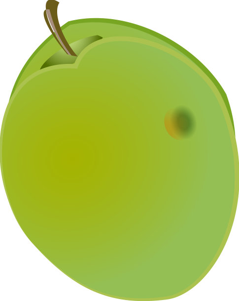 绿色杏子图标卡通果汁水果图片下载