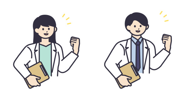 男人和女人在白大褂的插图图片下载