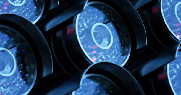 未来派的监控摄像头扫描着街道图片下载