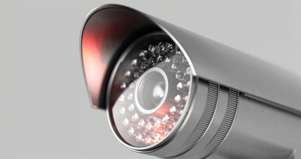 未来派的监控摄像头扫描着街道图片下载