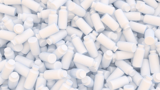 数字医学背景与白色塑料瓶图片下载