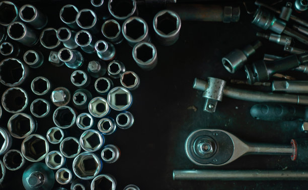 汽车机械工具套装，汽车车间可调金属工具套装。图片下载