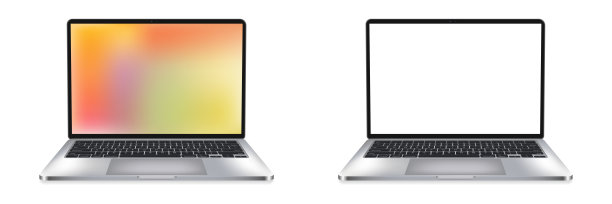 现代笔记本电脑模型。现实的笔记本模板。矢量插图。图片下载