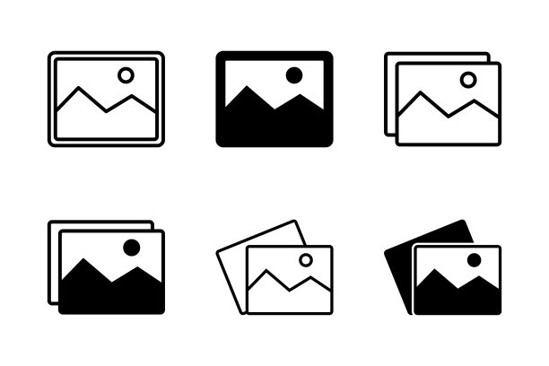 图像图标集向量设计模板在白色背景图片下载