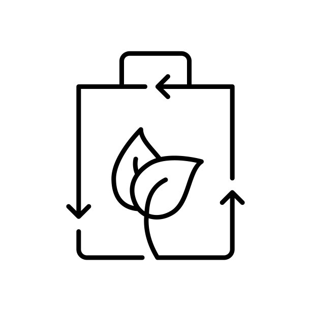 可生物降解环保袋线图标。可回收包装的概念。图片下载