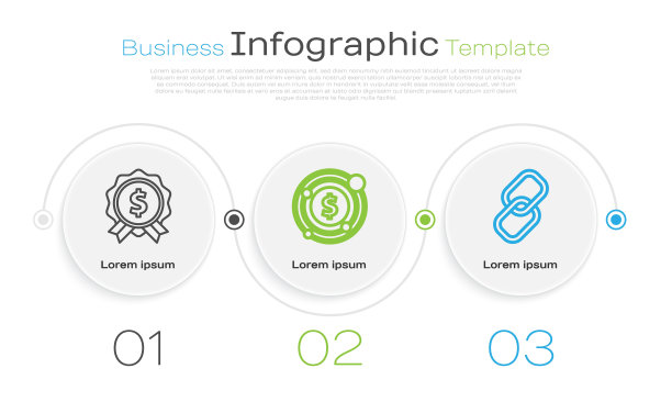 设置行价标为美元，目标为美元符号和链扣。业务信息模板。向量图片下载
