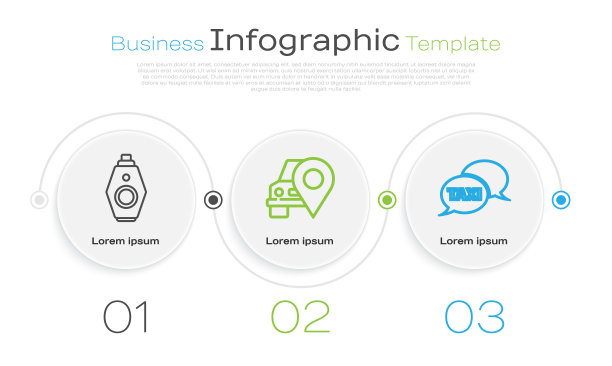 设置线路车键与远程，地图指针与出租车和出租车呼叫电话服务。业务信息模板。向量图片下载