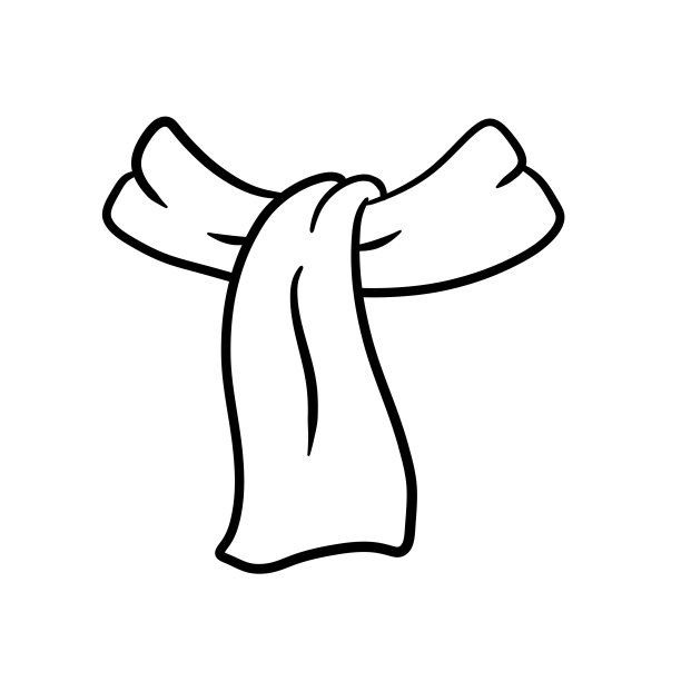 围巾。女性颈部服装的一种。卡通插图图片下载