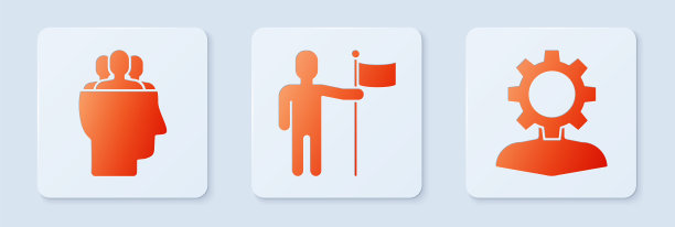 放人举旗，项目组基地，人带装备进去。白色正方形按钮。向量图片下载