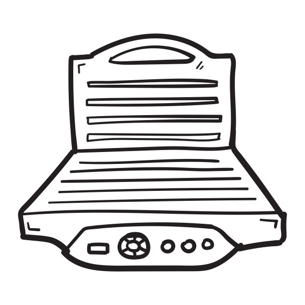 手绘紧凑型肉烧烤图标在涂鸦风格孤立图片下载