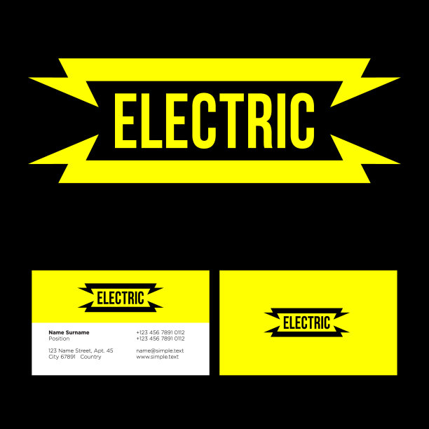 带有闪电的电纹章。黄色平图标。图片下载