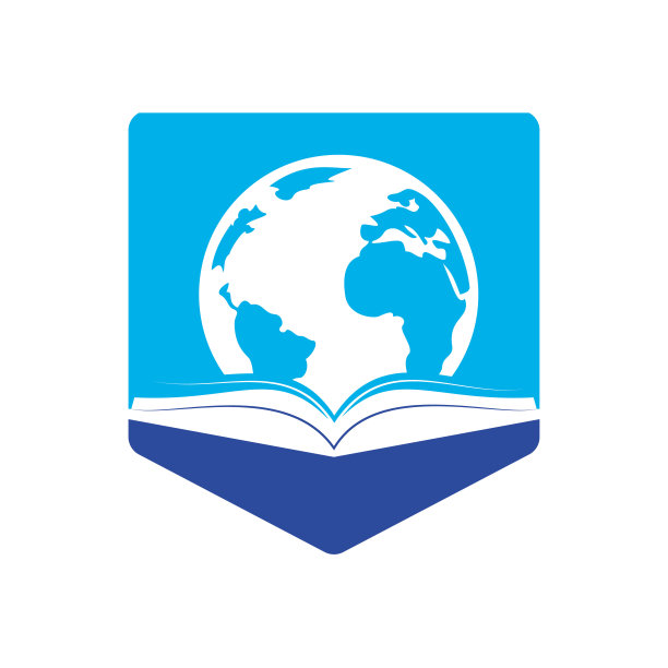 书世界矢量标志模板。全球图书教育设计logo模板。图片下载