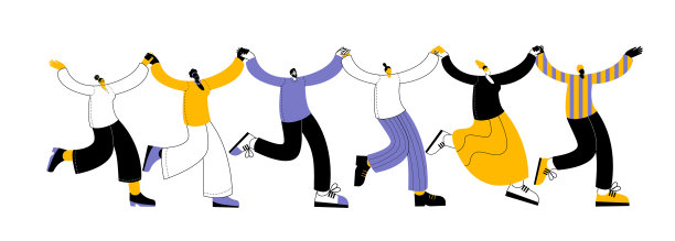 不同国籍、不同肤色的人牵着手。图片下载