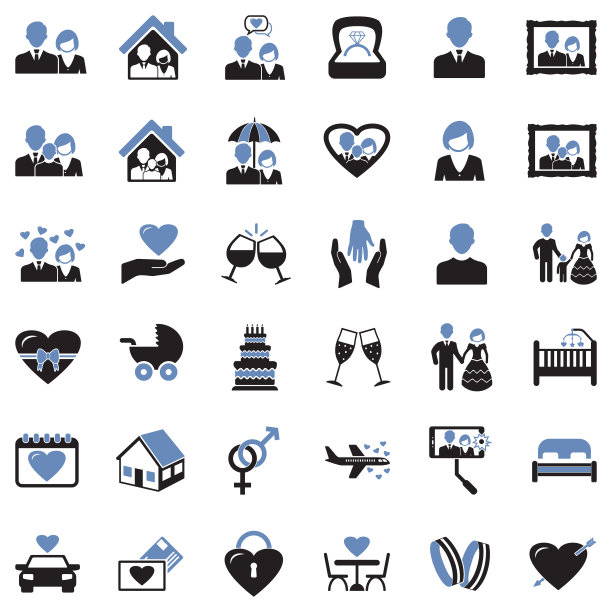 一些图标。双色调平面设计。矢量插图。图片下载