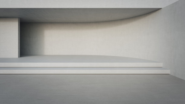 现代建筑三维渲染的抽象建筑设计。图片下载