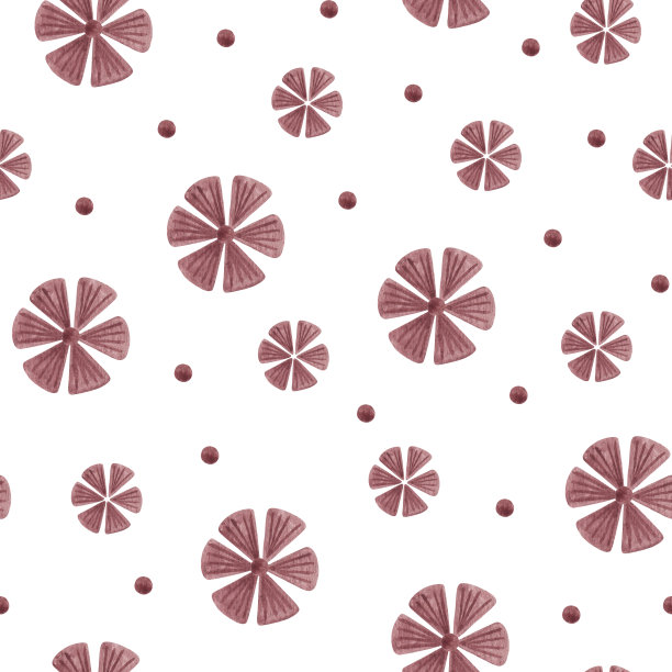 花式装饰花叶无缝图案水彩插画，简单的花卉抽象重复装饰，适合新潮的现代装饰理念，任何设计用途图片下载