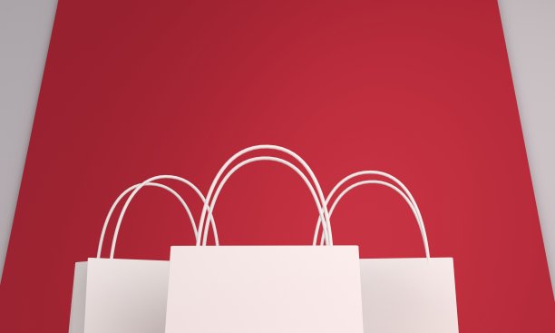购物袋3DCG插图图片下载
