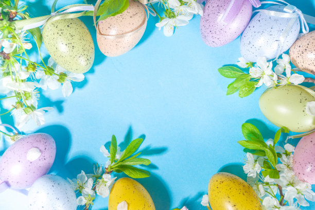 快乐的复活节春假高色彩背景图片下载