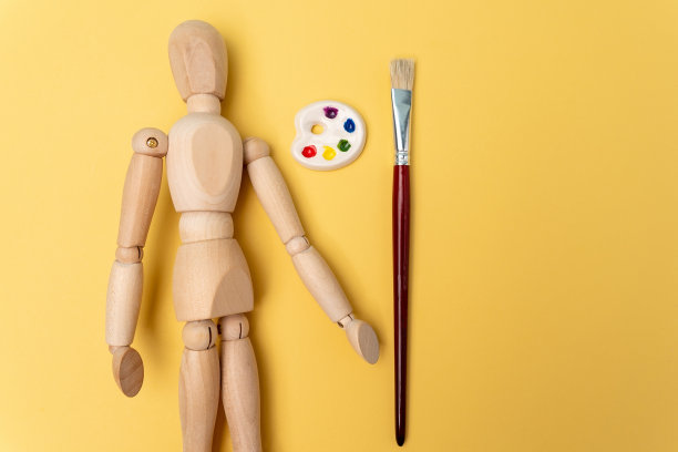 艺术家配色表与配件。创造性的概念。本空间图片下载