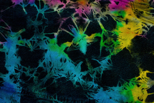 深色扎染彩色棉布背景。图片下载