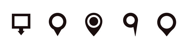 映射指针图标集。定位销的收藏。地图指针GPS定位。指针图标钉在地图上显示的位置。矢量图图片下载