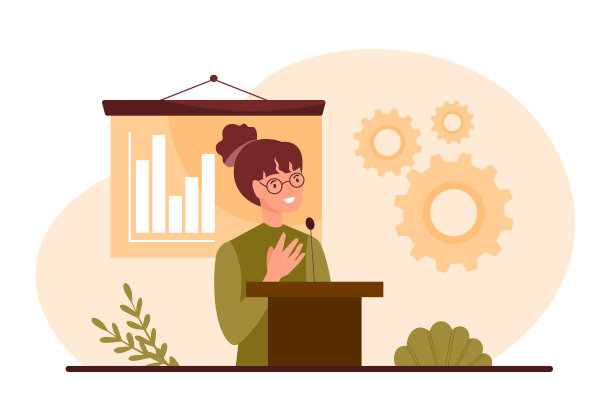 商业研讨会概念的女性演讲者图片下载