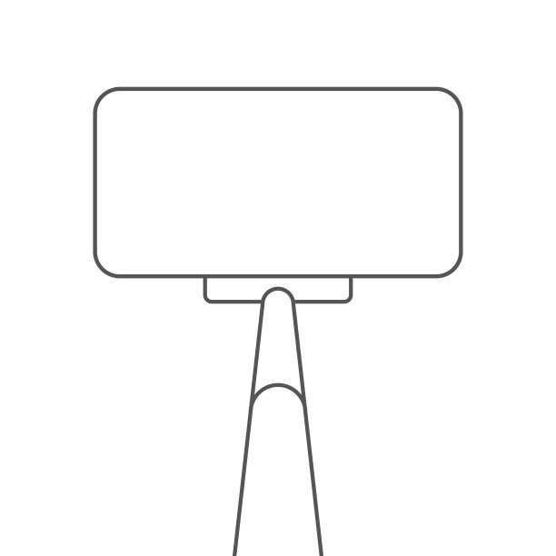 自拍杆上的智能手机。平面线矢量插图孤立在白色图片下载