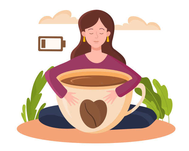 女孩拥抱杯图片下载