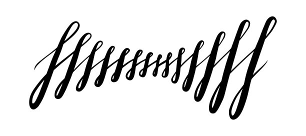 歪歪扭扭的字母和旋涡。手绘书法元素。矢量图图片下载