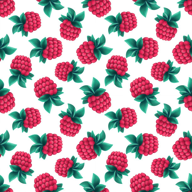 无缝的覆盆子图案图片下载