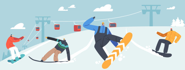 冬季活动和极限户外滑雪运动。男人和女人在运动服装做跳跃特技图片下载