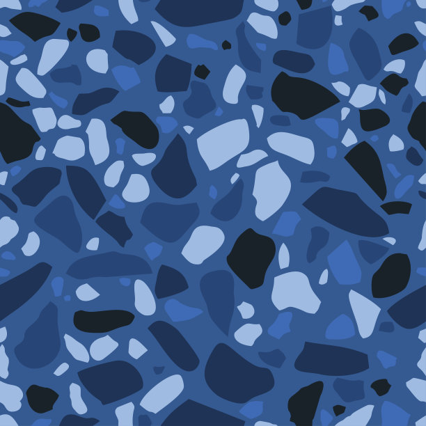 大理石碎片的马赛克地板。地面采用水磨石、聚合物马赛克无缝图案。抽象的蓝色背景。向量瓷砖纹理图片下载