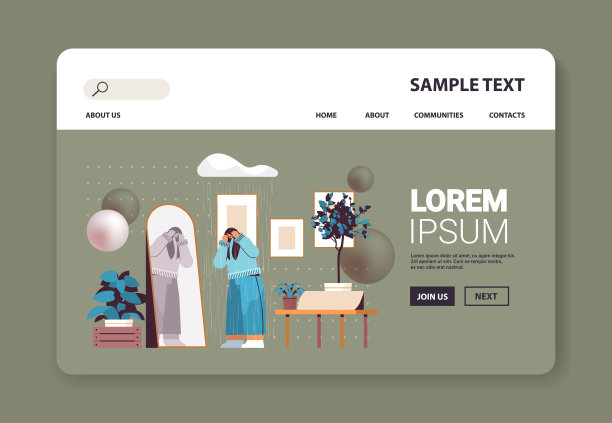 不开心的女人在阴雨云下看着镜子，女孩心情绝望心理健康抑郁图片下载