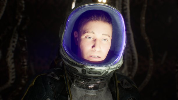 一名宇航员走过一个可怕的外星洞穴，那里居住着噩梦般的生物。殖民尚未探索的遥远星球的概念。这张照片非常适合太空和科幻背景。三维渲染图片下载