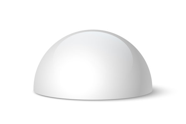 白色圆顶，矢量塑料或石头半球体孤立在白色背景上图片下载