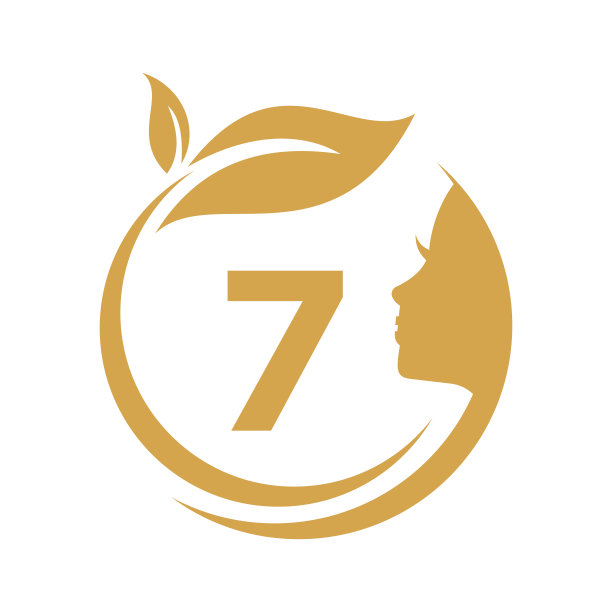 7字母女人美容美发沙龙，水疗中心，女性化，美容护理，女性脸，优雅的标志图片下载