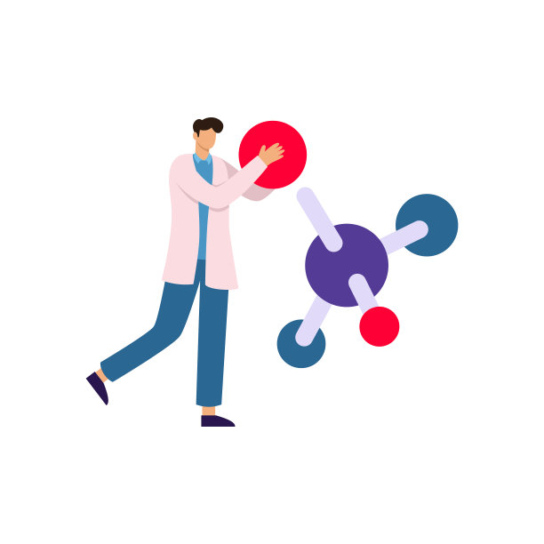 一名男性科学家拿着一个原子，把它附着在一个分子上图片下载