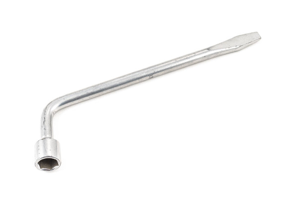 钢铬汽车轮耳扳手孤立在白色背景图片下载