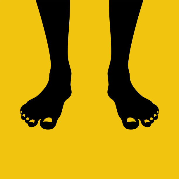 赤脚黑色图标。男人的腿，手指和指甲图片下载