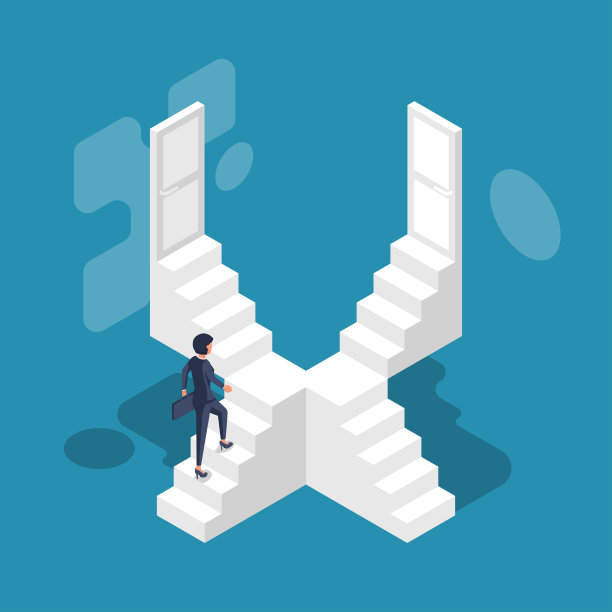 方向的概念。女商人的选择图片下载