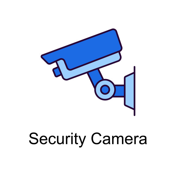 安全相机矢量平面图标设计插图。白色背景上的家庭改进符号EPS 10文件图片下载