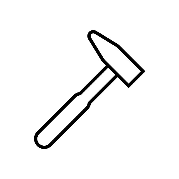 锤线图标，矢量轮廓标志孤立在白色背景上图片下载